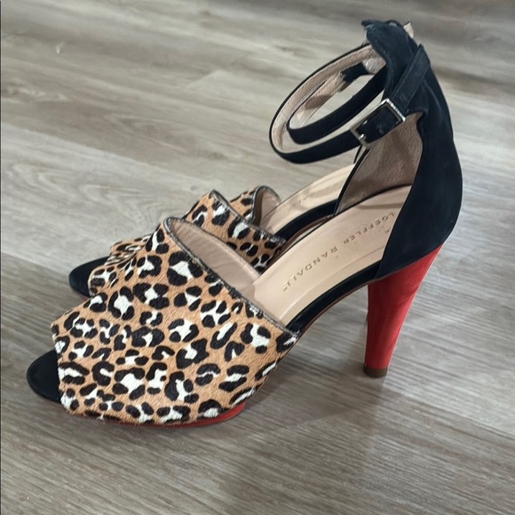 Loeffler Randall Ponyhair Animal Print Heels with Red Heel - Picture 5 of 9